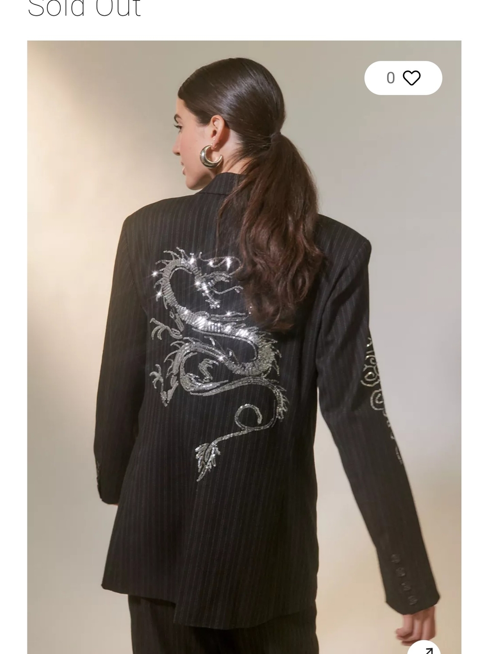 Bella Dragon Embellished Oversized Blazer